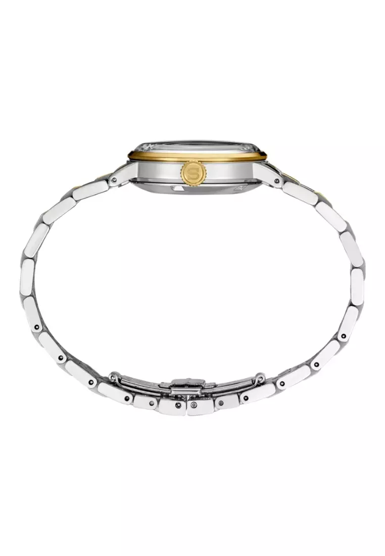 Seiko Presage Cocktail Time 34mm ‘Frozen Daiquiri’ Diamond Gold Textured Dial Two-Tone Stainless Steel Band SRPL64J1