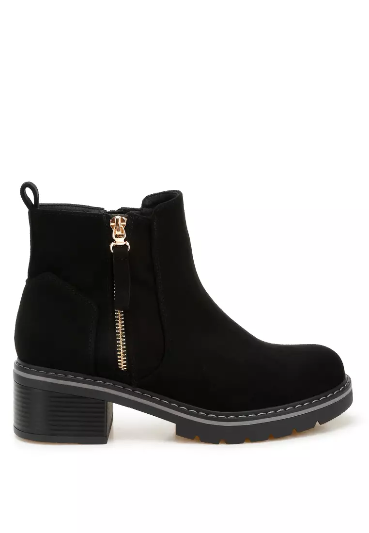 Discount on London Rag  shoes - SKU: Microfiber Zipper Boots in Black