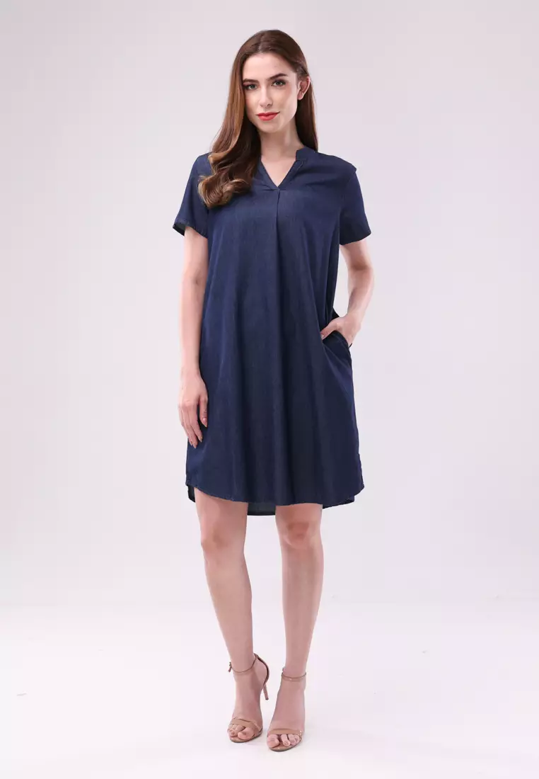Chambray Short Sleeve Dress