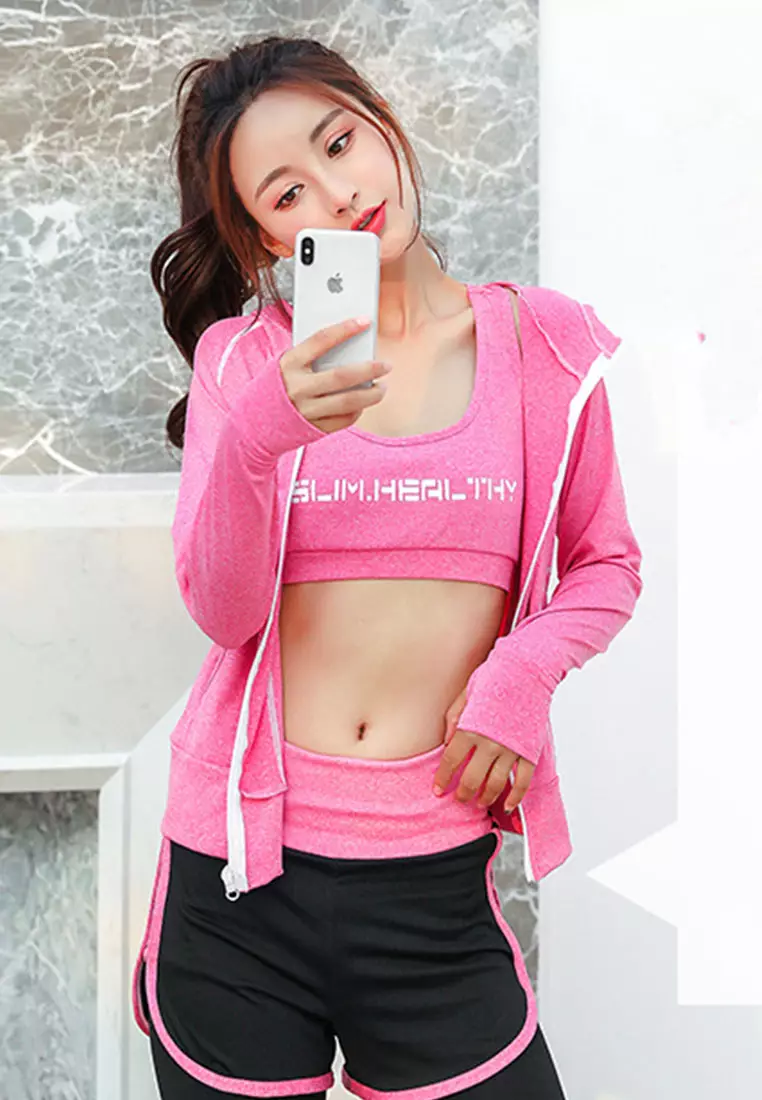 Buy Sunnydaysweety Sports Bra, Top, Tights, Shorts and Jacket Set A081027RD  2024 Online