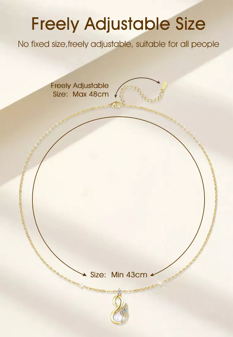 Kalung Wanita Korea Fashion Swan Pendant Clavicle Style Titanium Anti Pudar Original Kotak Indah Kalung Cewek