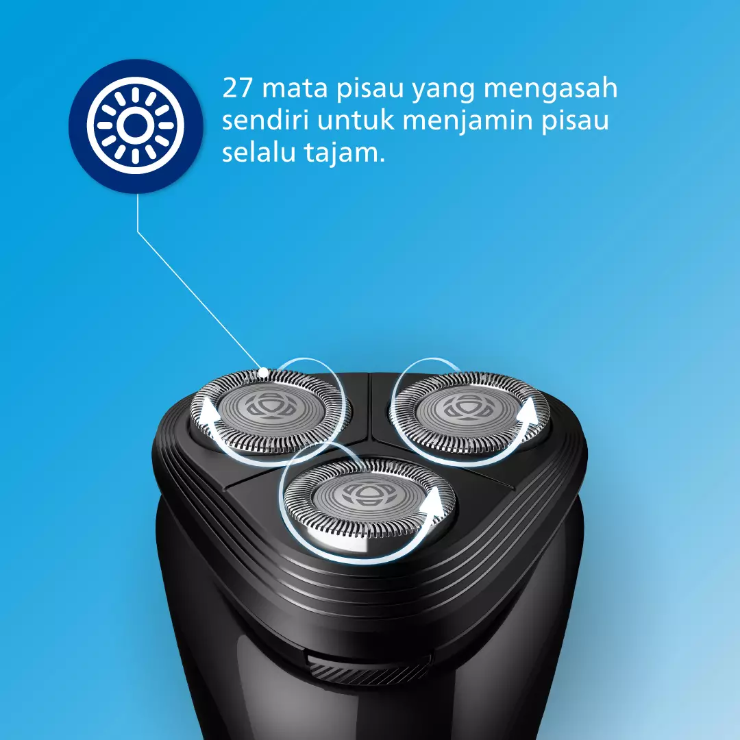 Philips Shaver 3HD 1000 Series S1103/02 Pencukur Jenggot & Kumis