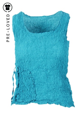 網上選購issey Miyake 二手issey Miyake 花椰菜藍色背心21系列 Zalora香港