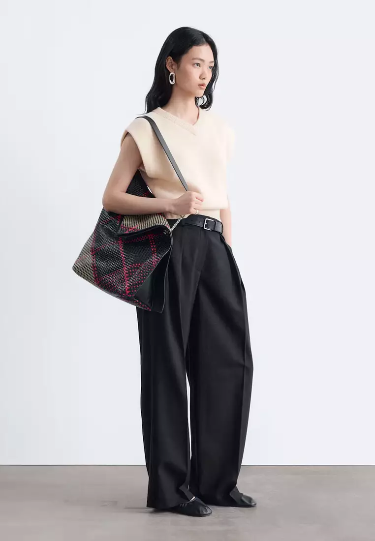 Wool-Blend Tailored Trousers