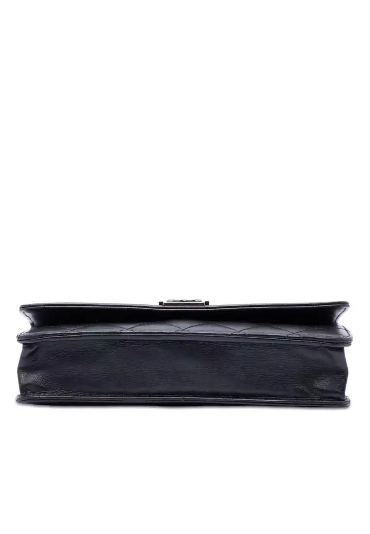 Pre-Loved Chanel Quilted Lambskin Boy Wallet On Chain