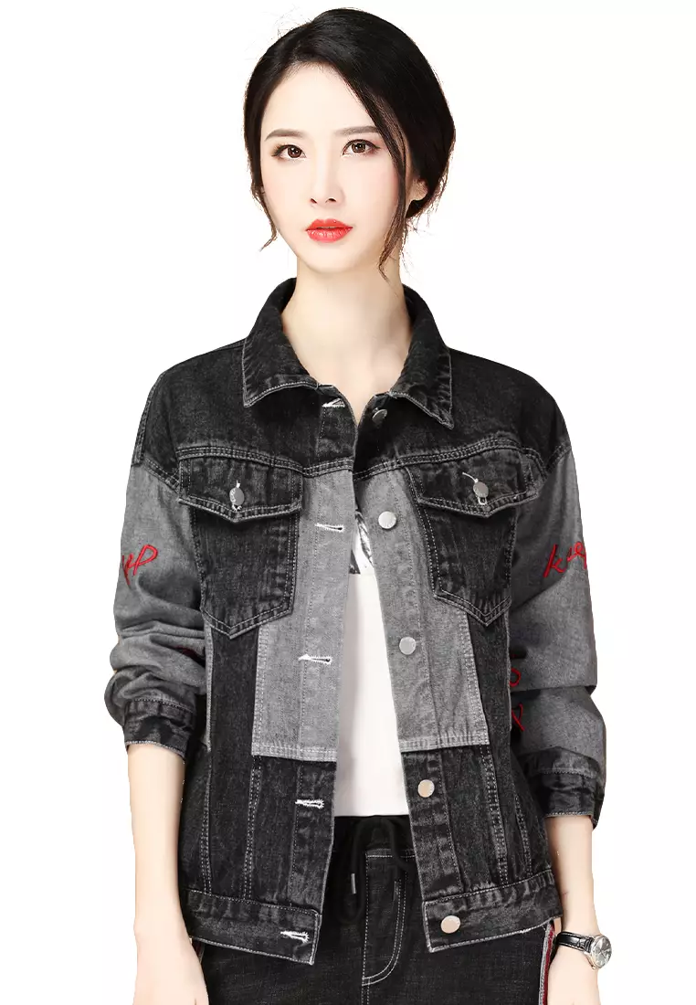 Girls black sale denim jacket