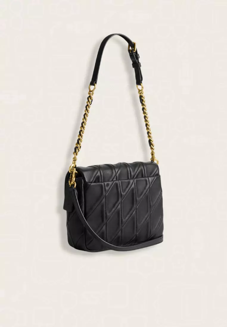 Coach Times Square Tabby Shoulder Bag With Quilting Black