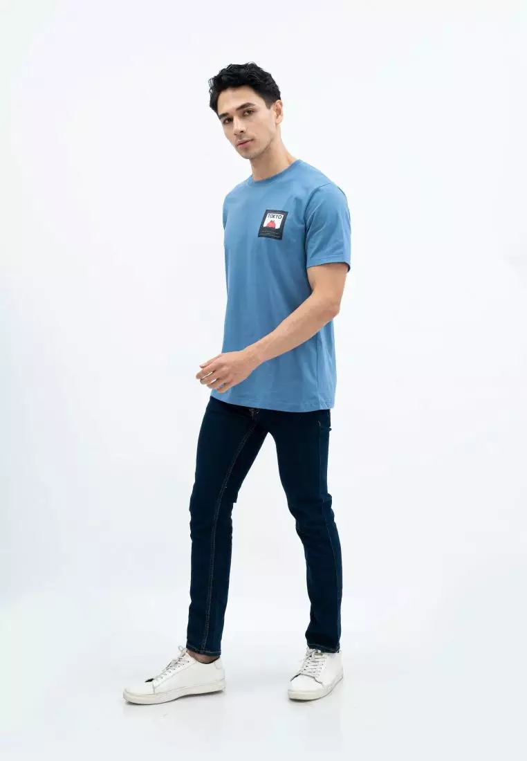 Houseofcuff T-shirt Kaos Motif Tokyo Pendek Steel Blue Size S-4XL