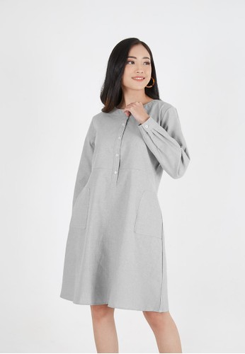 Sorabel grey Basca Dianka Plain Pocket Mini Dress Grey 7BB62AA85CE33AGS_1