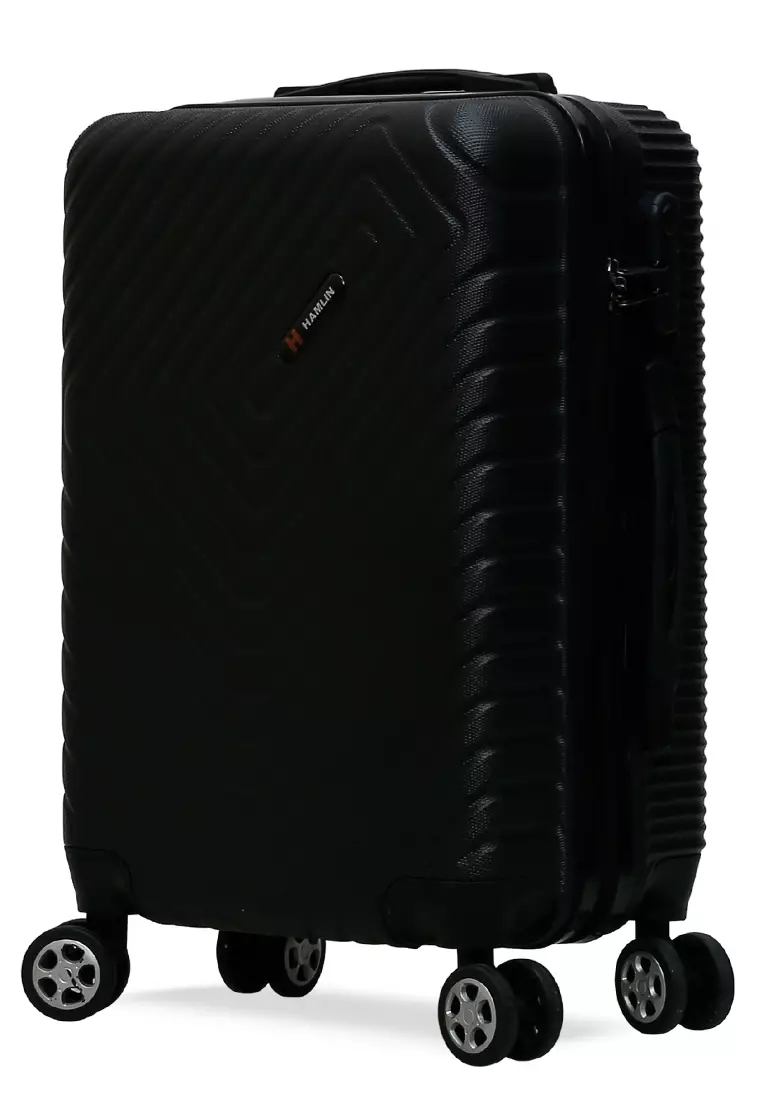 Carlton Koper Hardcase Unisex Size 20 Inch Uniqe Design Tas Travel Large Compartment Material ABS+PVC Coated ORIGINAL - Black