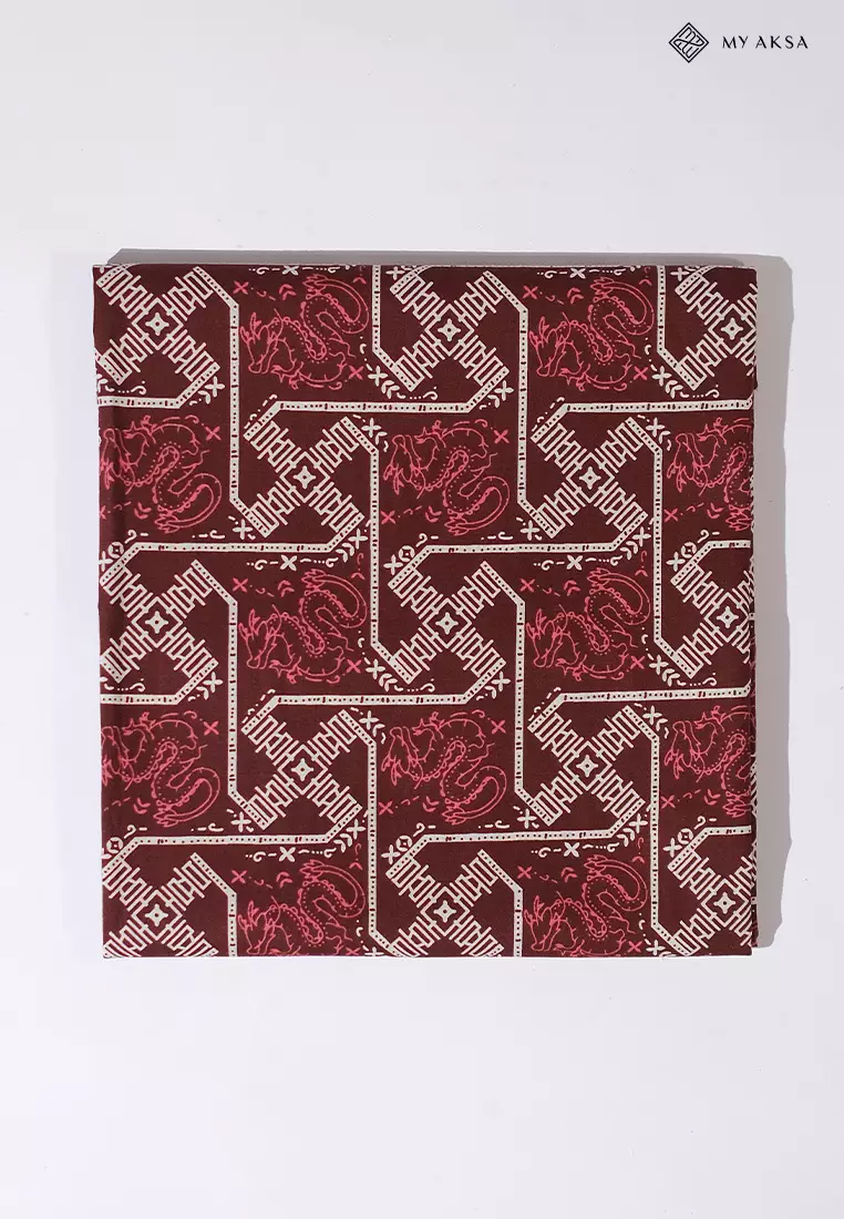 My Aksa Kain Batik Print Katun Primis Naga Cita Merah