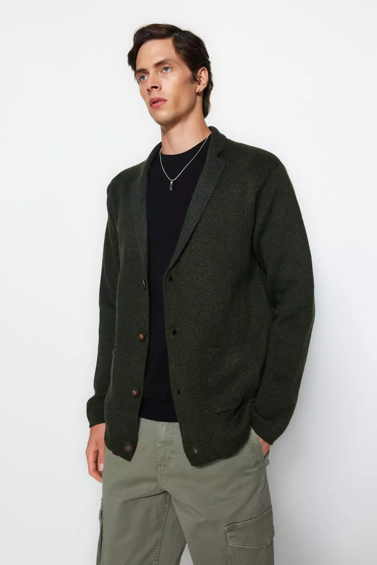 Khaki cardigan outlet mens