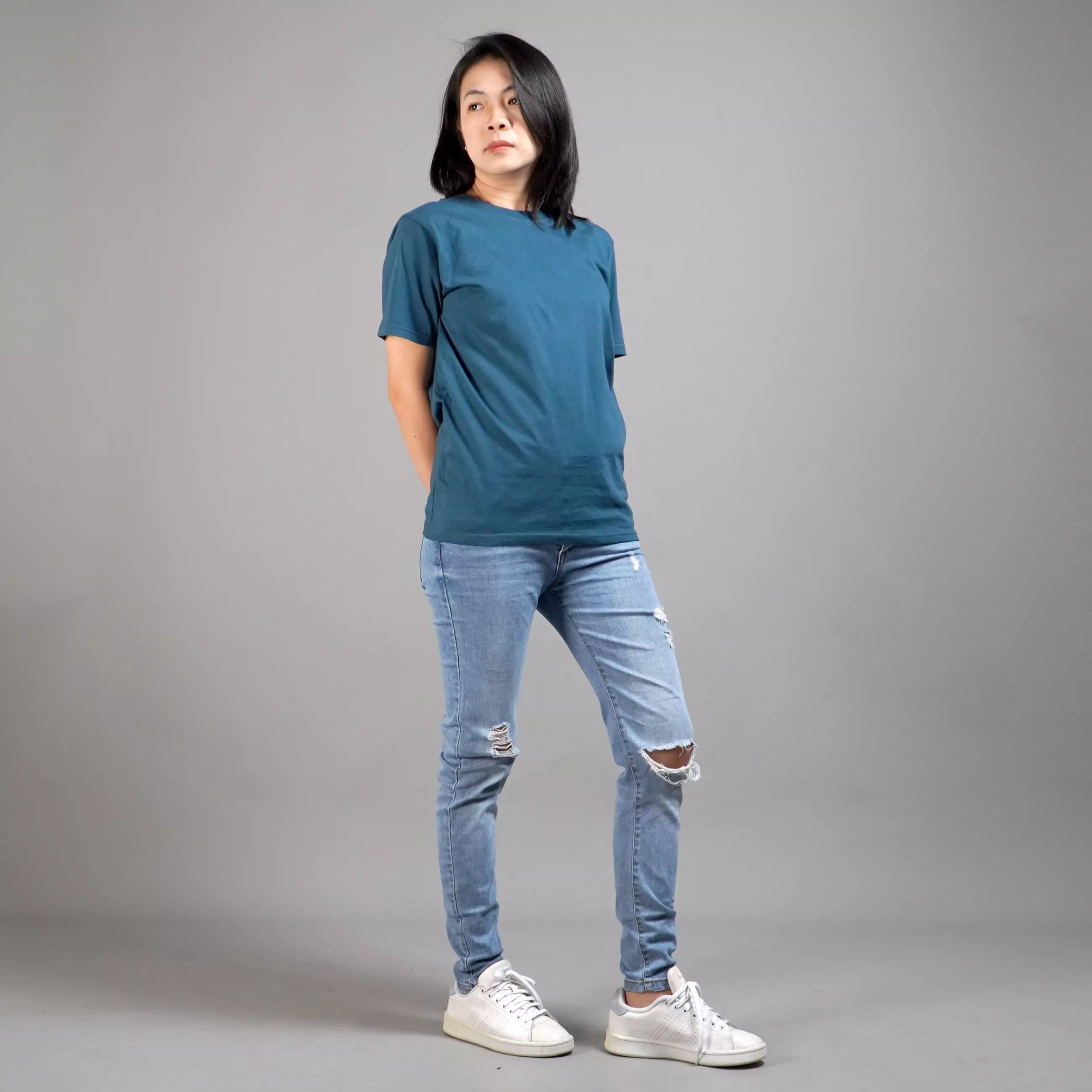  UNILO Size S-BIG Kaos Polos Wanita Basic TShirt Cotton - Teal