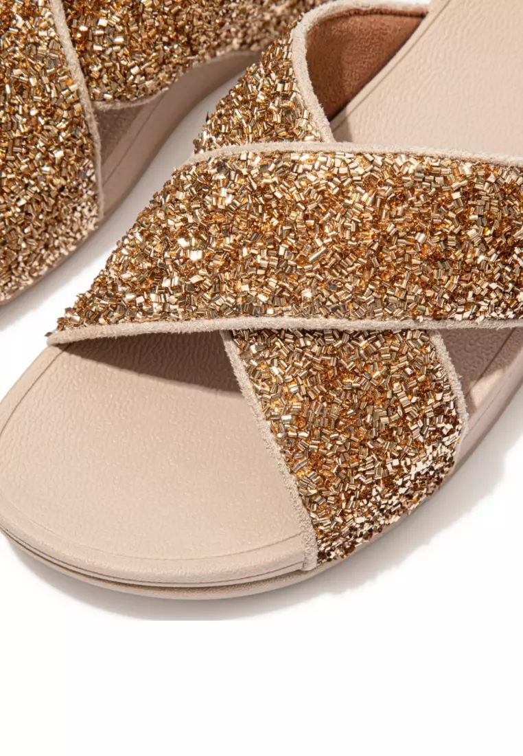 Buy FitFlop FitFlop LULU Women's Shimmerfoil Cross Slides - Gold