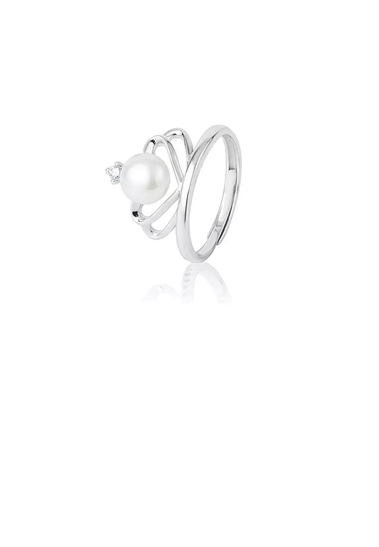 Freshwater pearl discount ring silver
