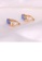 Glamorousky white 925 Sterling Silver Plated Gold Fashion Elegant Cross Water Drop Earrings with Blue Cubic Zirconia 64013ACA95F125GS_4