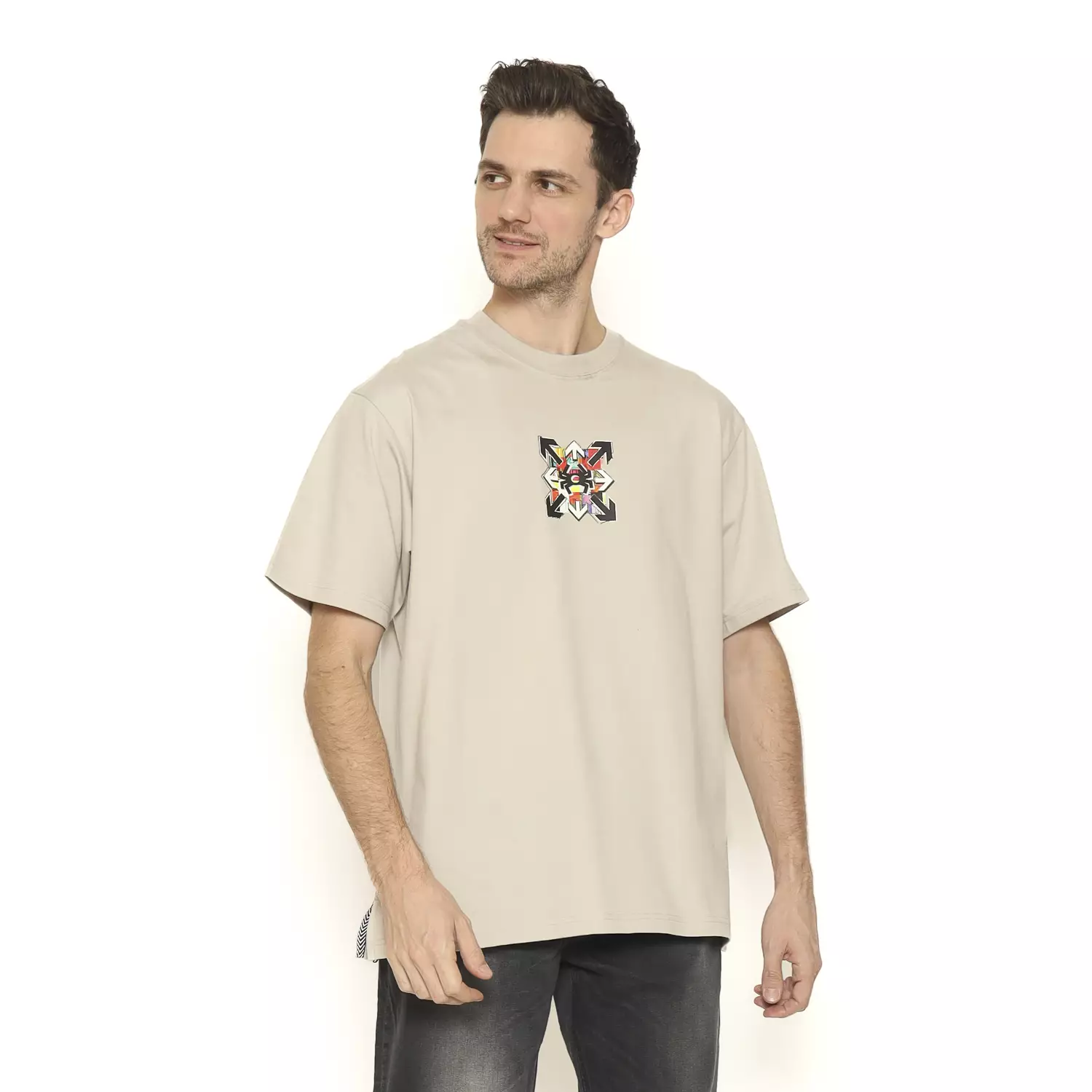 Spyderbilt Kaos lengan pendek Pria Guerilla Oversize Men Tee Planet Surf