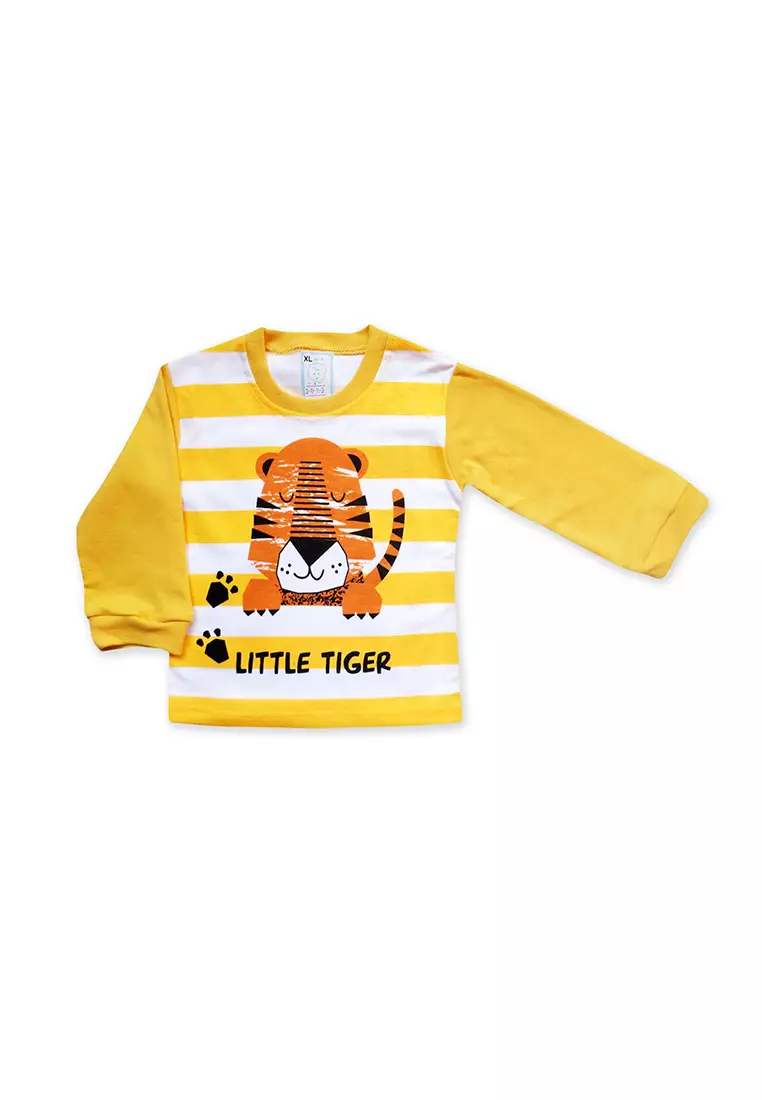 Skabe Piyama Pakaian Bayi Anak Laki Laki Baju Atasan Motif Harimau Salur Setelan Celana Kaos Warna Tua All Size Untuk Usia 12 Bulan Hingga 18 Bulan 3013