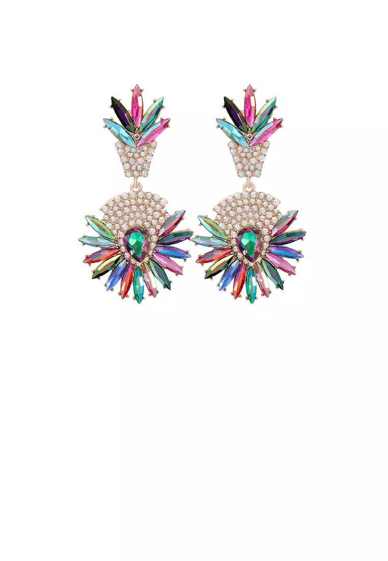 Buy Glamorousky Fashion Brilliant Plated Gold Floral Geometric