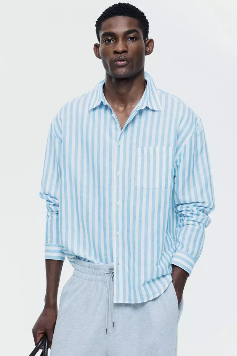 Relaxed Fit Linen-blend shirt