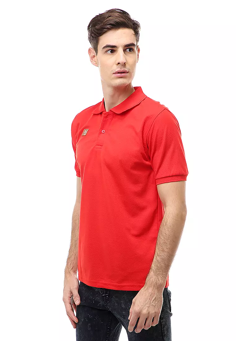 Jack Atasan Formal Pria T-Shirt Kaos Polo Polos Lengan Pendek Material Cotton ORIGINAL - Red