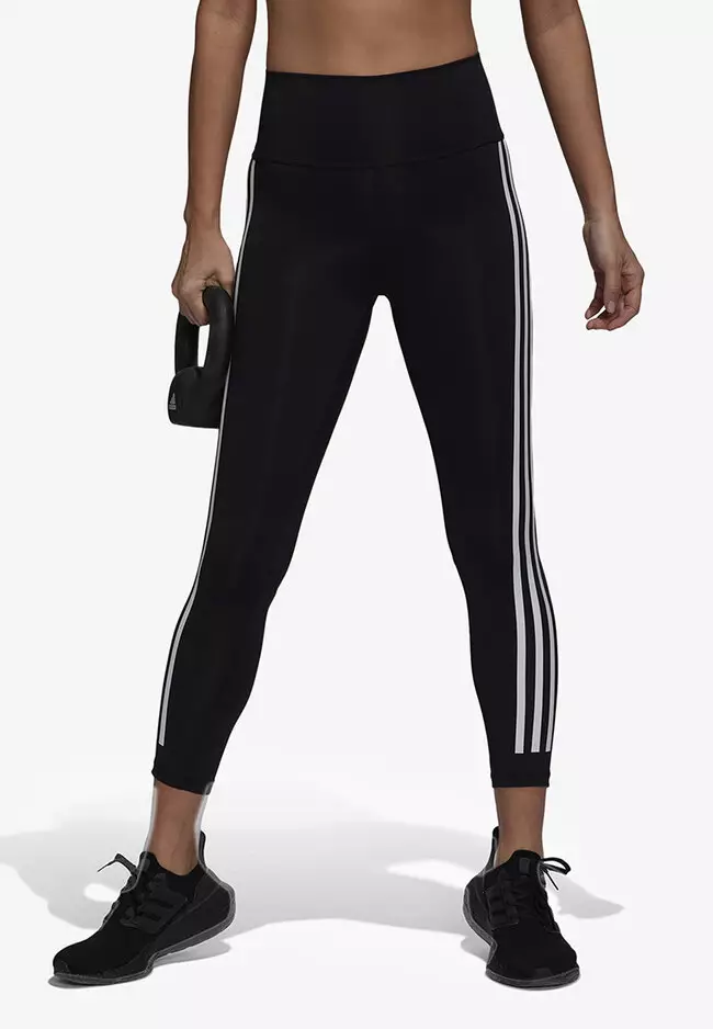 adidas - Women's Training Essentials 3-Stripes 3/4 Tights - Leggings -  Black | XS