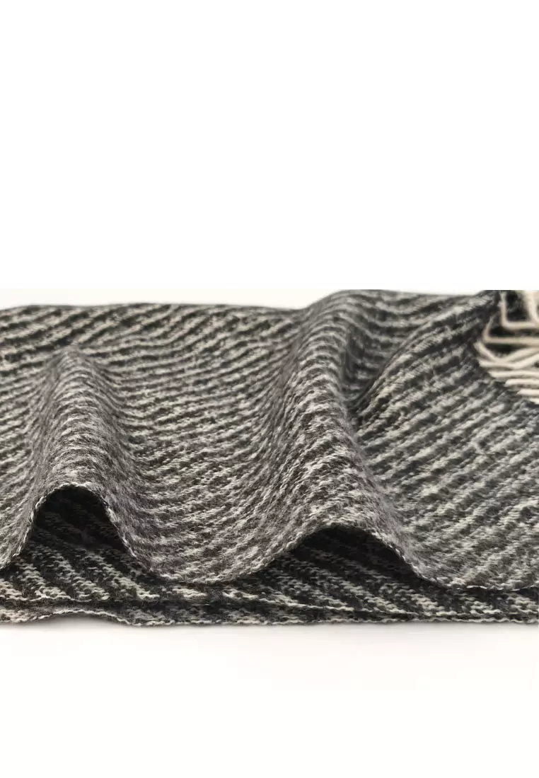 Aksesoris Wanita Twill Cashmere Shawl Pashmina Syal Wanita Black