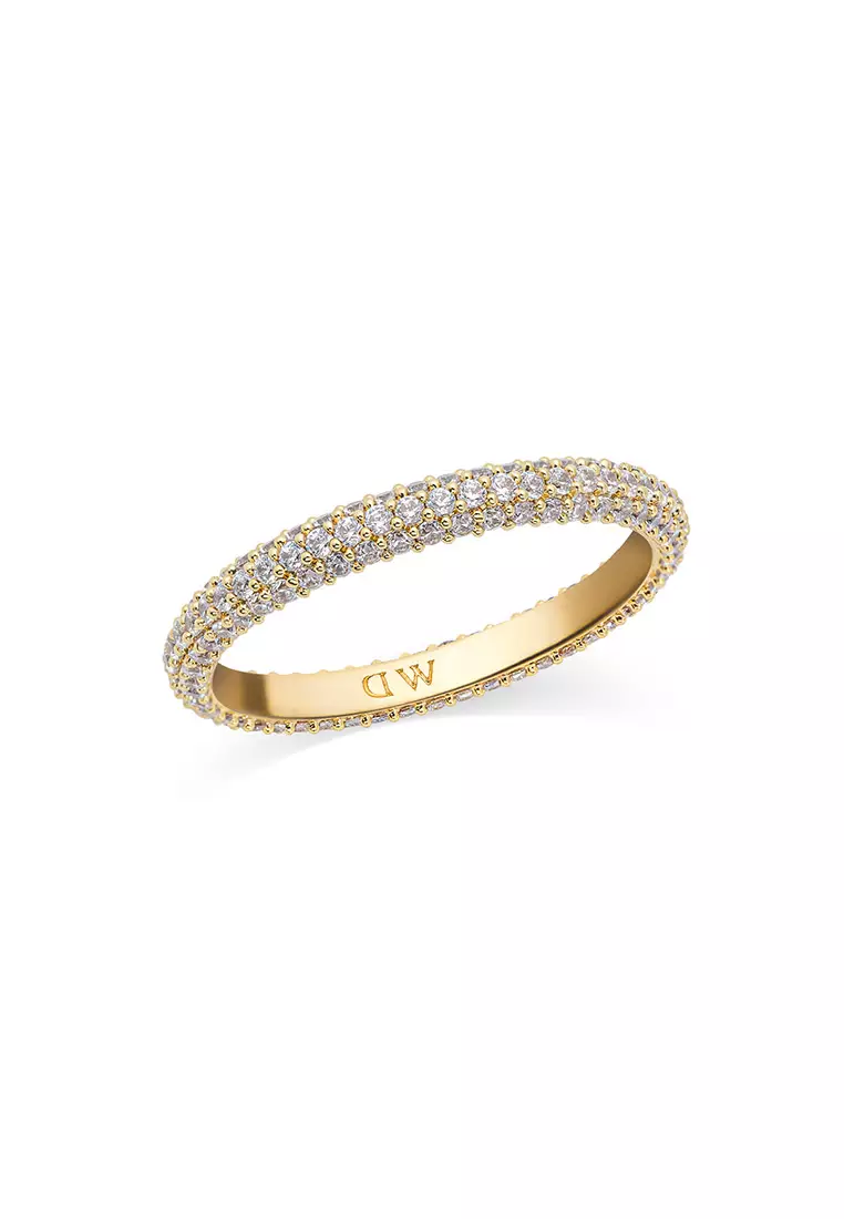 Pavé Ring 2.9mm Gold Unisex Ring for women and men stainless steel crystal Ring DW Official Authentic Original