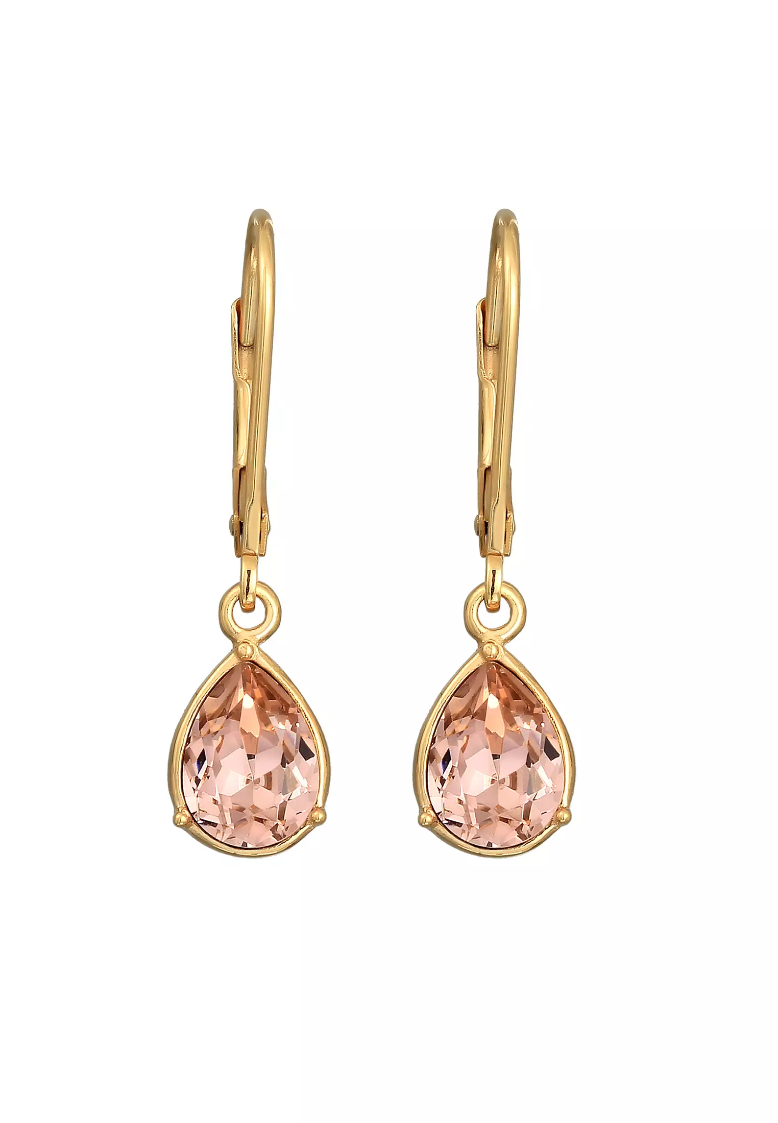 Earrings Ear Dangle Drop Elegant Drops Gold Plated Embellished with Crystals by Swarovski®