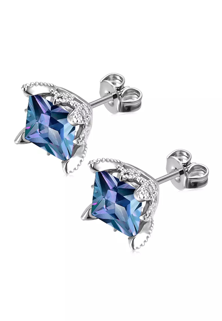 [Alexandrite Collection] Ivana Alexandrite Earring WG - Anting Silver S925 by Her Jewellery