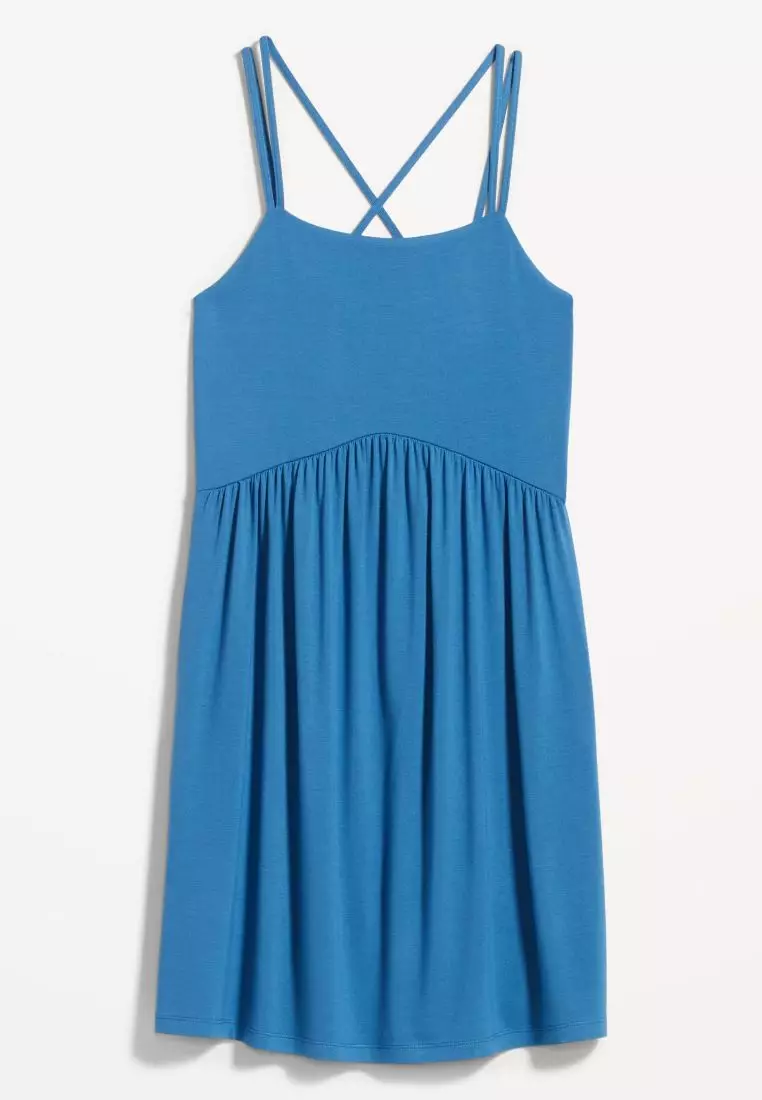 Matching Fit & Flare Cross-Back Mini Cami Dress for Women