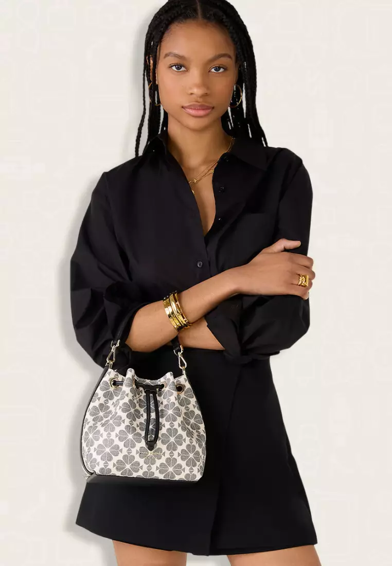 Kate Spade Spade Flower Small Bucket Bag Black Multi