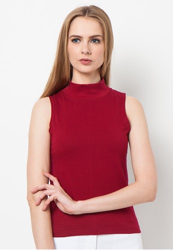 Turtle Neck Tank Red