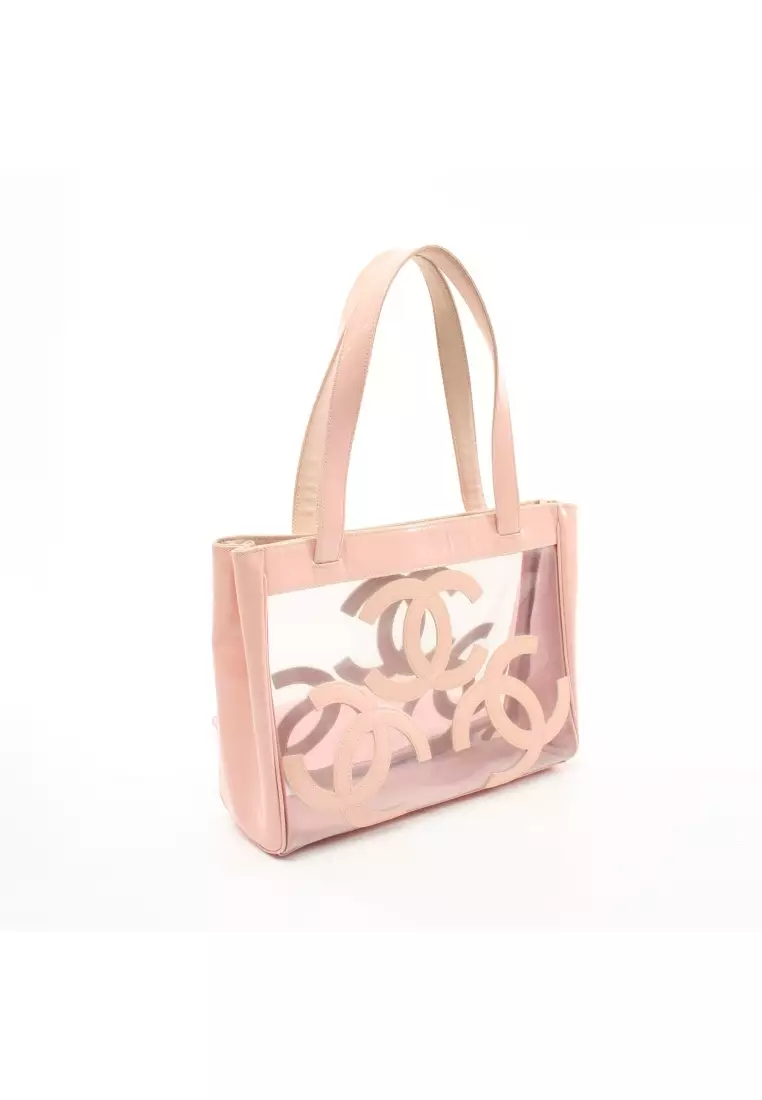 Chanel logo tote top bag