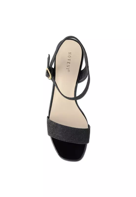 Sling Back Faux Leather Strap Casual Heels