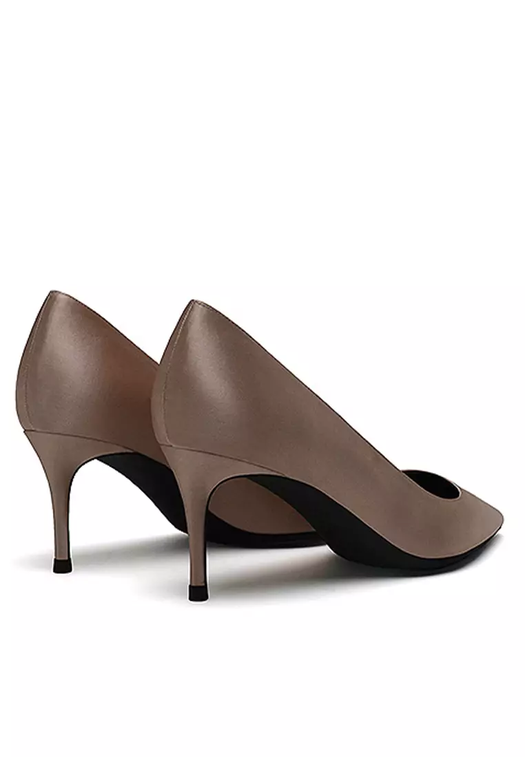 6CM Silk Fabrics Pointed High Heel Shoes HZL163