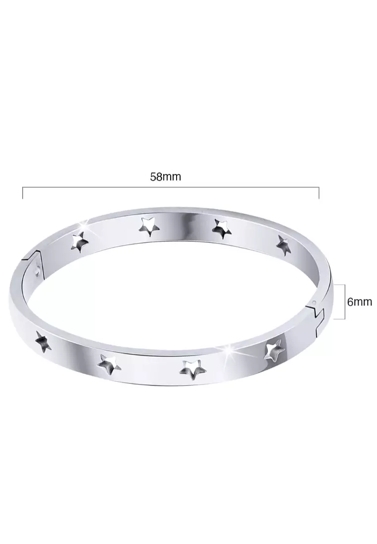 Bellatrix Star White Gold Layered Bangle