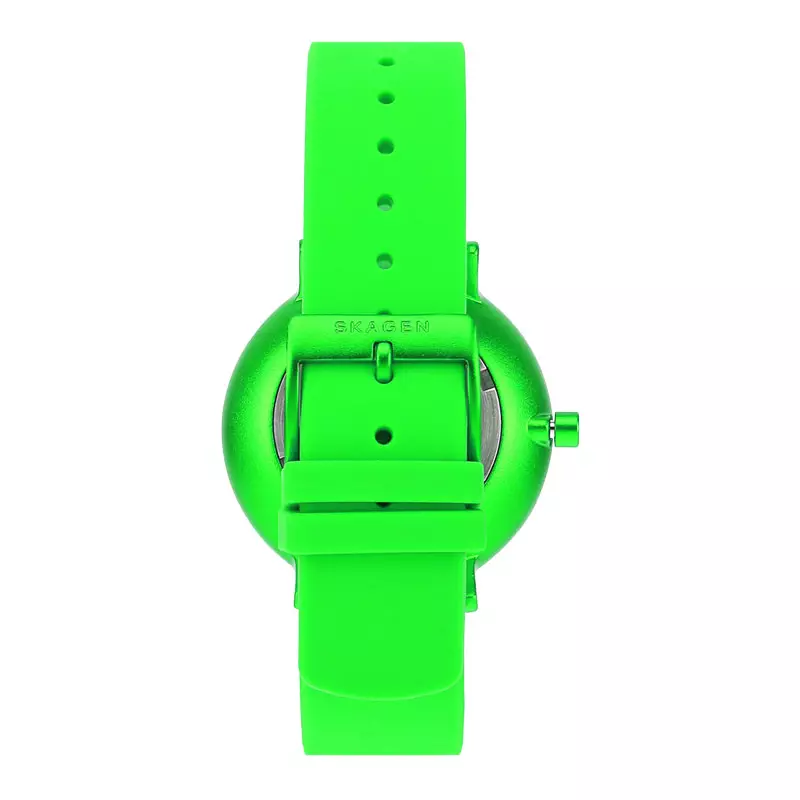 Jam Tangan Wanita Skagen Aaren Kulor SKW2819 Neon Green Dial Neon Green Rubber Strap