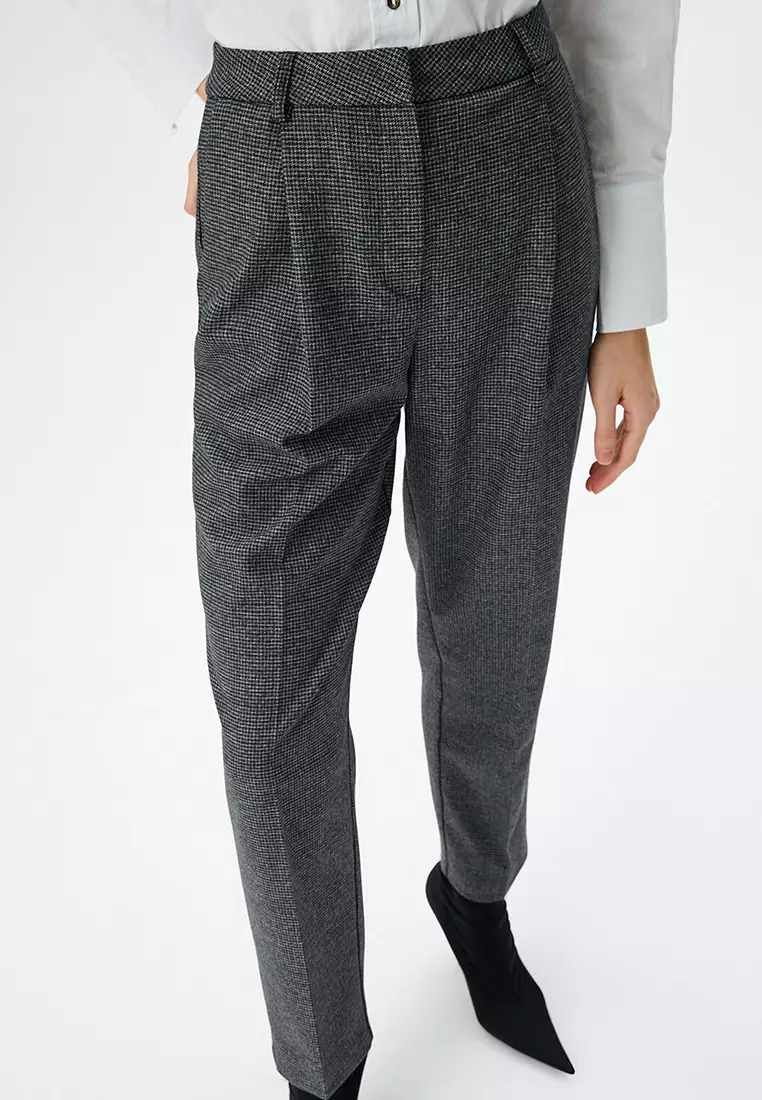 Carrot Trousers Normal Waist Ankle Length Pocket