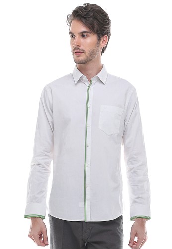 Jual Johnwin Johnwin Slim Fit Kemeja Formal Garis Hijau Putih Original Zalora Indonesia