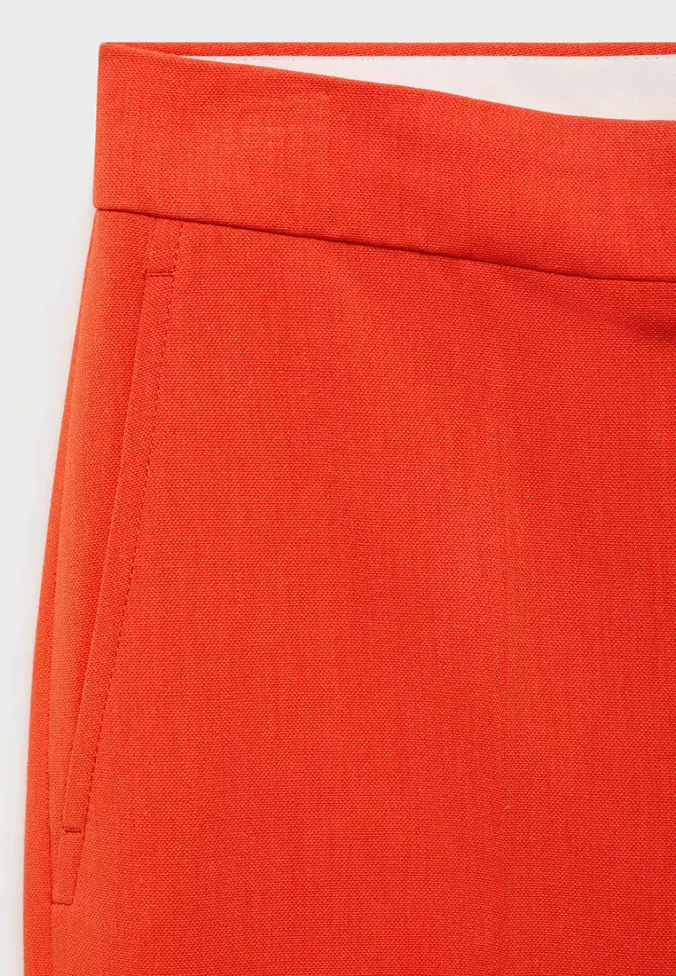 Straight Mid-Rise Suit Trousers