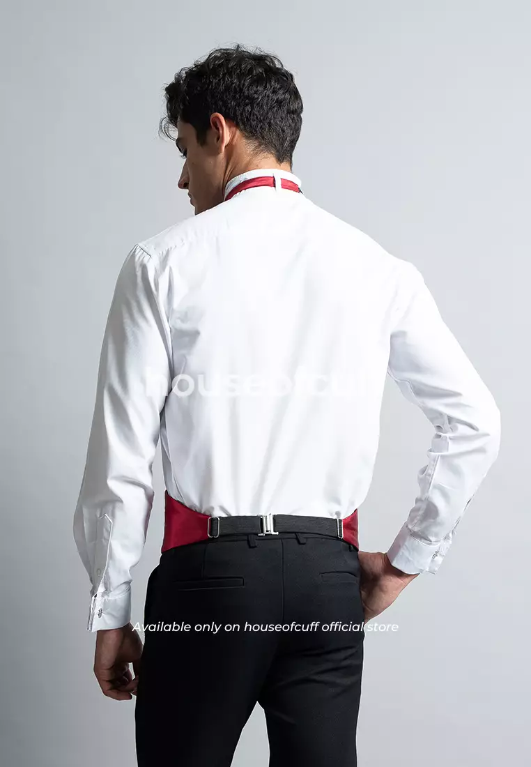 Suspender Gesper Belt Wedding Best Man Cummerbund Merah