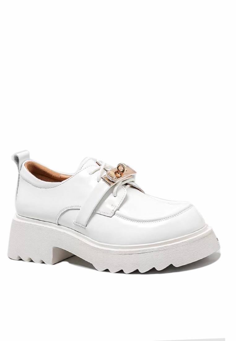 Metal Buckle Leather Derbys MZ7305