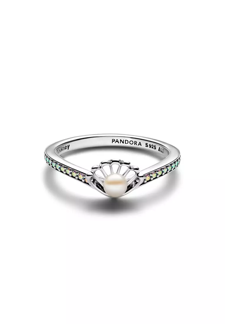 Pandora x Disney Princess Ariel Shell Treated Freshwater Cultured Pearl Ring