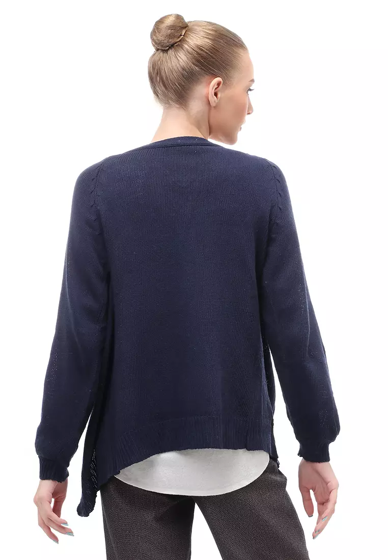 Cardigan Fashion Wanita Loose Fit Design Kasual Premium Quality - Navy