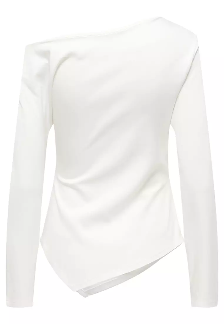 Long Sleeve Asymmetric Jersey Top