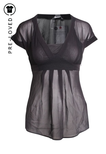 Buy Armani Exchange Pre Loved Armani Exchange Black Transparent Top Online Zalora Malaysia