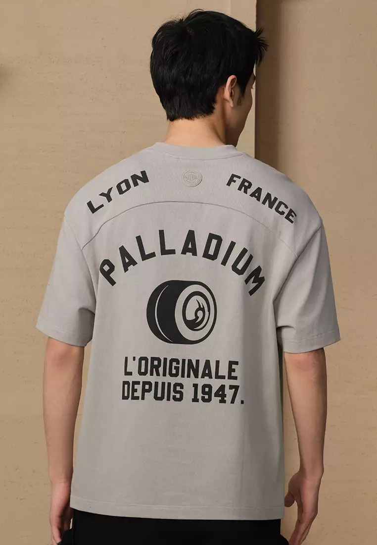 男裝 HERITAGE PALLADIUM LOGO 寬鬆落肩全棉T裇