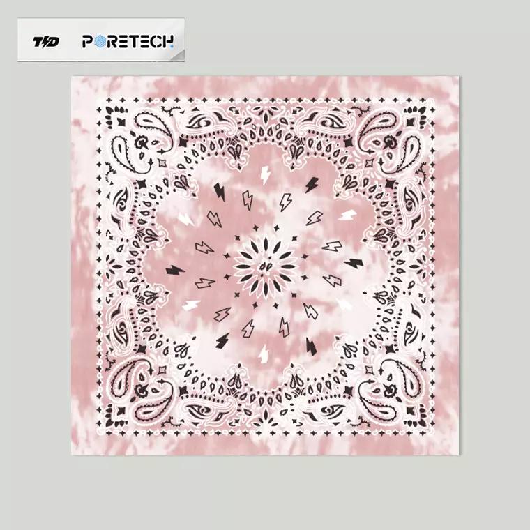 TD ACTIVE Bandana Kalcer Lari Baby Pink White Tie Dye PORETECH 52cm x 52cm ABA31