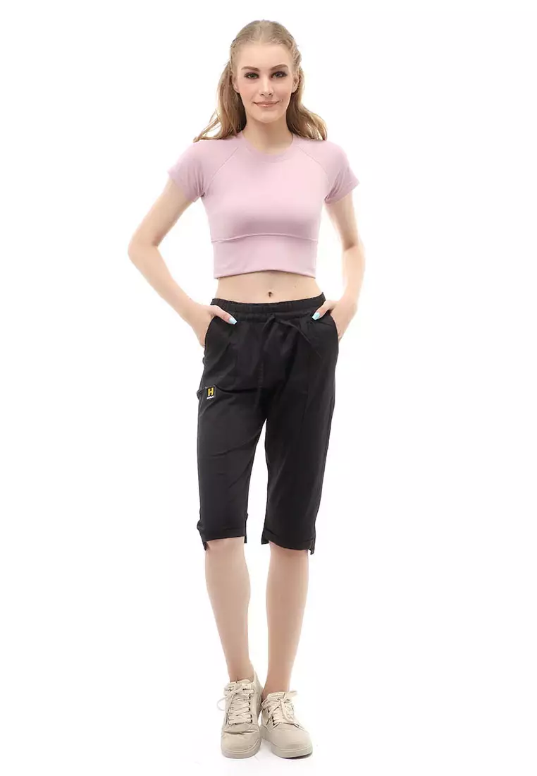 Madoc Short Pants Celana Pendek Kasual Wanita 3/4 Street Material Cotton ORGINAL - Black